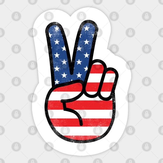 American Flag Peace Sign Hand Shirt 4th Of July Gift Sticker by vpgdesigns